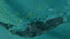 Mapa de Gran Bahama inundada