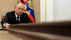 Vladmir Putin at a government meeting