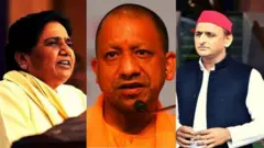 मायावती, योगी और अखिलेश