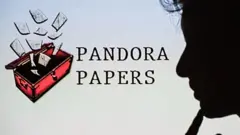 A Pandora Papers logo in France, 4 October 2021