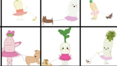 AI created radishes walking a dog