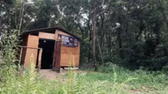 Templo evangélico na aldeia Tekoa Ka'aguy Mirim, em Itanhaém