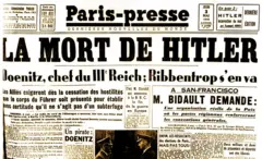 Primeira página do Paris-Presse de 3 de maio de 1945
