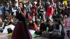 বিক্ষোভ সমাবেশে দেবাঙ্গনা কালিতা