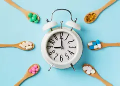 Des médicaments autour d'une horloge