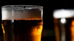 Beer inside glass