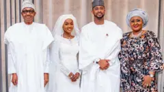 Aarẹ Buhari, iyawo rẹ ati tọkọtaya tuntun