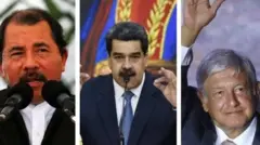 Os presidentes Daniel Ortega, Nicolás Maduro e Andrés Manuel López Obrador