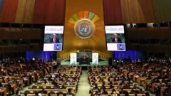 UN Secretary General Antonio Guterres addressing UN Sustainable Development Summit in New York, 18 Sept