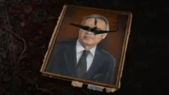 La pintura de un político brasileño en el Congreso fue vandalizada.