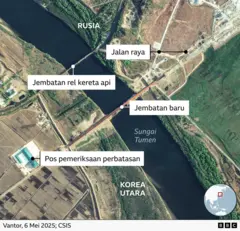 Karte der Russland-Nordkorea-Brücke