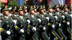 PLA troops march in Moscow