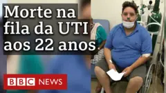 Renan Ribeiro Cardoso sentado {a espera de atendimento em Posto de Saúde em São Paulo