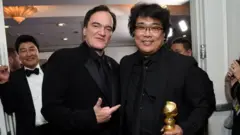 2019년 골든글로브 감독상 부분에서 경쟁한 타란티노 감독과 봉준호 감독