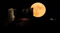 Full moon for Athens, Greece