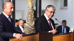 Dışişleri Bakanı Mevlüt Çavuşoğlu ve Kuzey Kıbrıs lideri Mustafa Akıncı