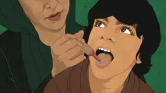 Child receiving polio drops