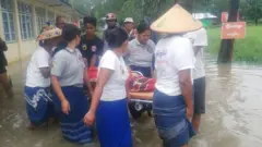 ဆေးရုံအတွင်း ရေ ၁ ပေနီးပါးခန့် ဝင်ရောက်နေ