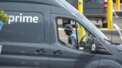 Amazon delivery vehicles in Miami