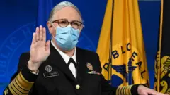 Dr Rachel Levine, the highest-ranking openly transgender official in the United States, is sworn in as a four-star admiral