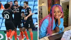 Awọn agbabọọlu Chelsea ati Florence Otedola