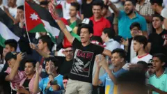 صورة من المباراة التي جمعت منتخبي الأردن والكويت ضمن التصفيات المشتركة المؤهلة الى نهائيات كأس العالم 2022 وكأس آسيا 2023.