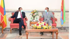 ቀዳማይ ሚኒስተር ኢትዮጵያ ምስ ፕረዚደንት ሃገረ ኤርትራ
