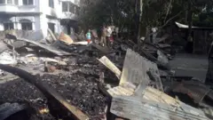 হামলার শিকার একটি বাড়ি