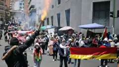 Una protesta en La Paz
