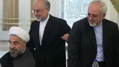 سه مقام ارشد دولت ایران به طور همزمان خواسته اند اول ایالات متحده تحریم ها را رفع کند تا ایران هم به اجرای کامل تعهداتش بازگردد