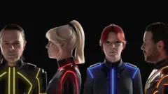 Так выглядят сконструированные инженерами Industrial Light & Magic цифровые "аббатары" четырех музыкантов