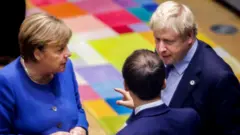 Almanya Başbakanı Merkel, Fransa Cumhurbaşkanı Macron ve İngiltere Başbakanı Johnson