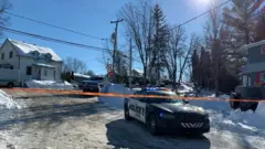 Outside a daycare in Laval, Quebec