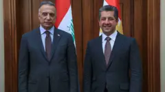 Irak Başbakanı Mustafa Kazımi ve IKBY Başbakanı Mesrur Barzani