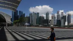 Singapore's central business district during its lockdown.