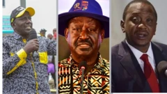 William Ruto, Raila Odinga and President Uhuru Kenyatta