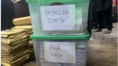 Some of di copies of accredited voters from BVAS and di Number of PVCs collected