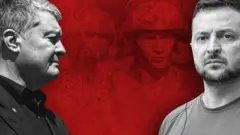 колаж Петро Порошенко, Володимир Зеленський