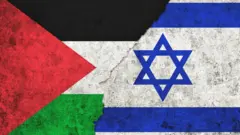 پرچم اسرائیل و فلسطینی