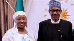 Aisha Buhari na onyeisiala Muhammadu Buhari
