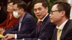 Bộ trưởng Ngoại giao Việt Nam Bùi Thanh Sơn tiếp người đồng cấp Australia Marise Payne tại Nhà khách Chính phủ, Hà Nội ngày 9/11/2021