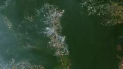 NASA satellites tracked actively burning fires across South America and captured images of smoke in the last week.