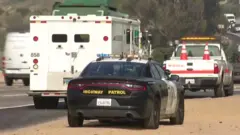 Highway patrol vehicle at the scene