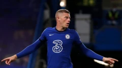 Ross Barkley celebrates scoring for Chelsea against Barnsley in the Carabao Cup