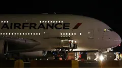 Un avion d'Air France stationnant à l'aéroport d'Utah aux Etats-Unis.