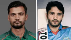 বাংলাদেশের অধিনায়ক মাশরাফী বিন মোত্তর্জা এবং আফগানিস্তানের অধিনায়ক গুলবদন নাইব