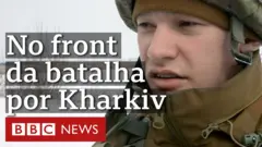 O correspondente Quentin Sommerville, da BBC, passou uma semana com as forças ucranianas em Kharkiv e mostra neste vídeo como a cidade foi destruída pela guerra