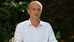 Dominic Cummings makes a statement in a garden at 10 Downing Street