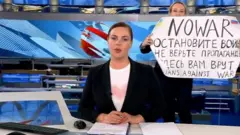 Anti-war protest on Channel One