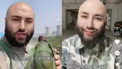 在影片中，這名光頭並留有絡腮胡的男子說著普通話。他稱自己是一名車臣特種部隊的士兵。